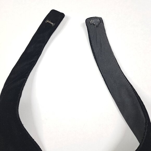 Davids Bridal Velvet Dress Black Halter Midi Sz 6 Formal Holiday Prom Wedding - Picture 8 of 11